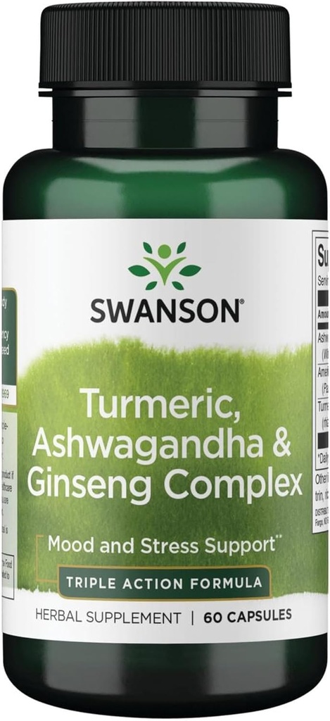 Swanson Full Spectrum Turmeric Ashwagandha & Ginseng Complex 60 kapsul