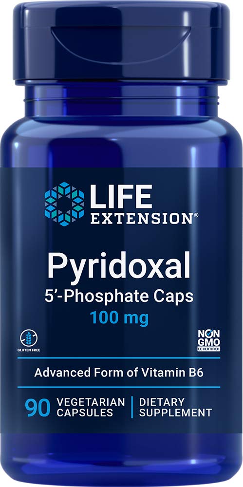 Podaljšek življenja Piridoksal 5-Fosfat Caps 100 mg P5P, 90 Veg kapsule - Napredni vitamin B6 dodatek