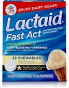 Lactaid Fast Act Laktoza Intoleranca Žvečilni žvečilni izdelki z encimi laktaze, Vanilla Twist, 32 Pks 1-ct.