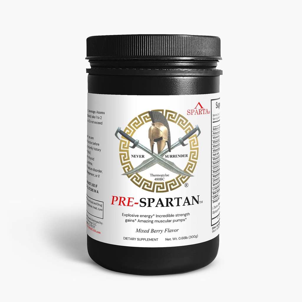 Pre-Spartan Workout Energy Drink Powder AAKG, Zagotavlja intenzivno vadbeno energijo, Focus & Črpalke Pridobite mišice L Citrulin Arginin 30 Sevings - Gorivo vaš Spartan
