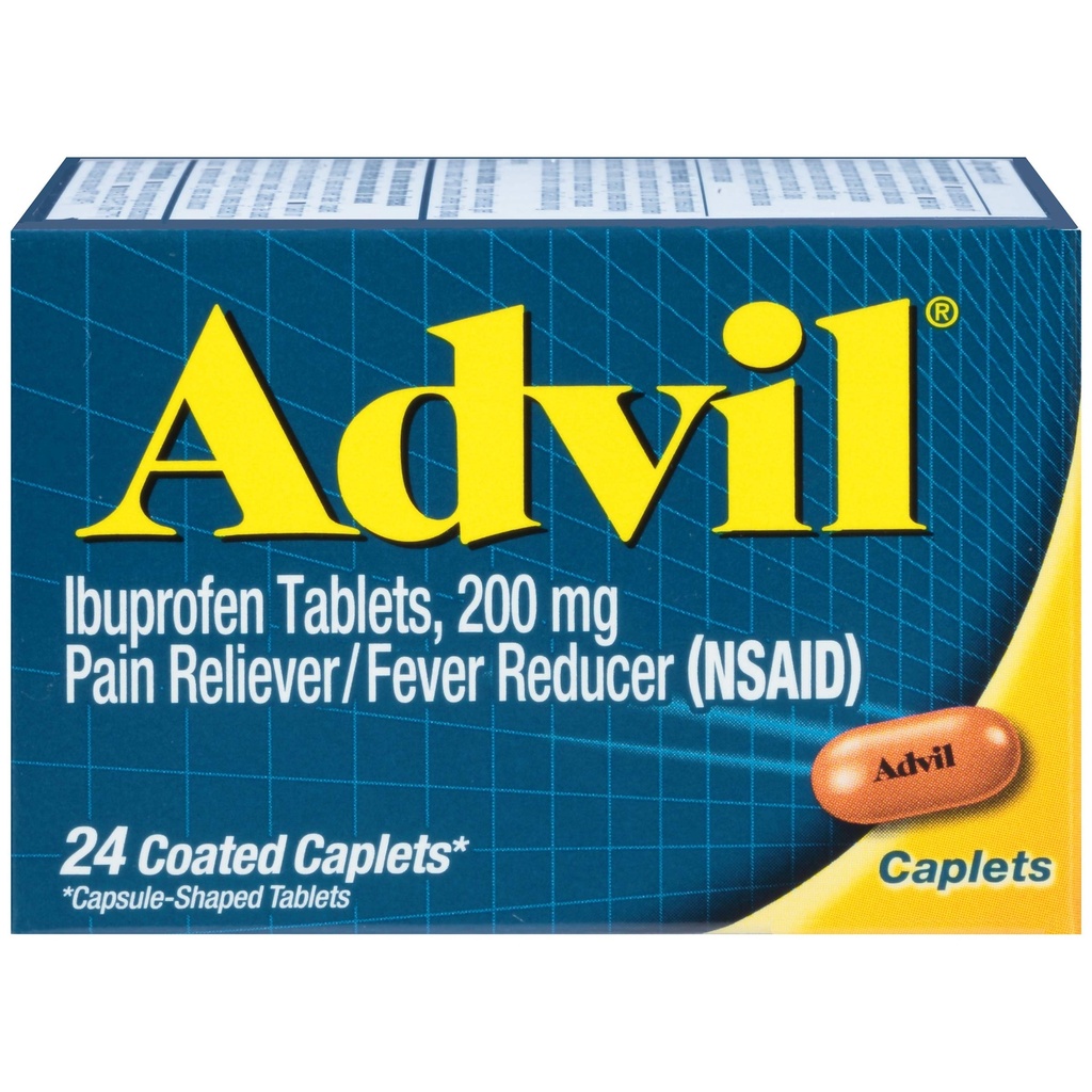 Bolečina z obilnimi kapsulami Reliever in reduktor zvišane telesne temperature Ibuprofen 200 mg, 24 število