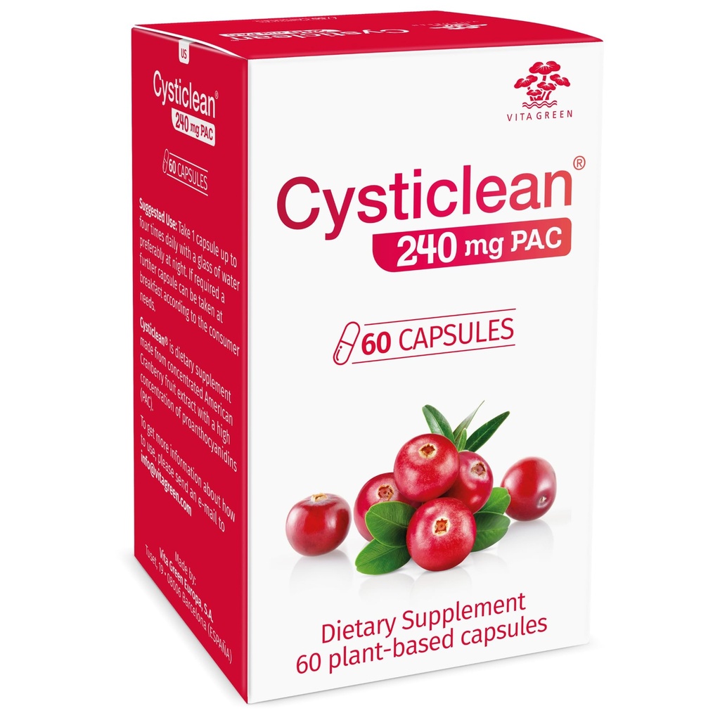 Cysticlean Cranberry PAC dodatek – 240 mg PAC, brez sladkorja – Serin Tract Infection Support – Najbolj učinkovite Cranberry Pills za cistitis in intersticijski cistitis Relief