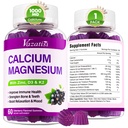 Kalcijev magnezijev cink Gumiji z vitaminoma D3 in K2, visoka absorpcija Magnezijev glicinat Kalij za imunske in mišične mase, Vegan Elderberry Flavor 60