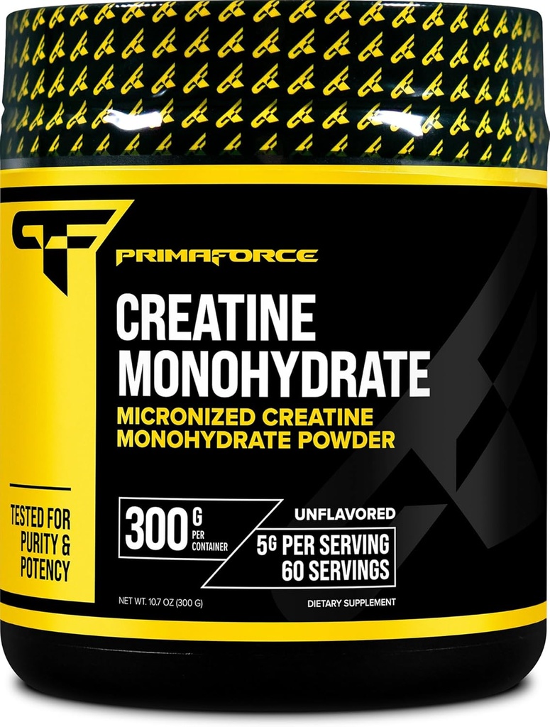 Primaforce Kreatin monohidrat v prahu, 300 Gram - mikroniziran, brez glutena, brez glutena, brez GMO