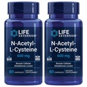 Life Extension N-acetil-L-Cysteine (NAC), Imunski odziv, zdravje dihal, zdravje jeter, NAC 600 mg, antioksidant obramba, prosti radikali, Easy to Absorb - dve pakiranji x 60 kapsul