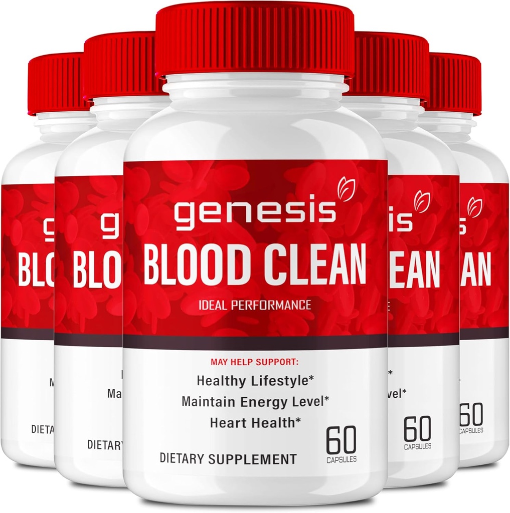Genesis Blood Clean Kapsules - Napredno Formula dodatek za največjo moč - Naravni čistilec krvnih žil, GenesisKrvave čiste tablete, GenesisBloodClean Pastillas Mnenja (5 Pack)