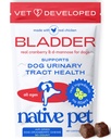 Native Pet Dog UTI zdravljenje - brusnice dopolnilo za pse Bladder nadzor in ledvica podpora - Prevent urinarnega trakta Okužba in urinska inkontinenca - Izvleček prave brusnice - 30 Chews