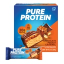 Čiste beljakovinske čokolade, visoke beljakovine, hranilni prigrizki za podporo energije, nizkega sladkorja, brez glutena, čokoladna arašidova karamela, 1,76oz, 12 (paket 1)
