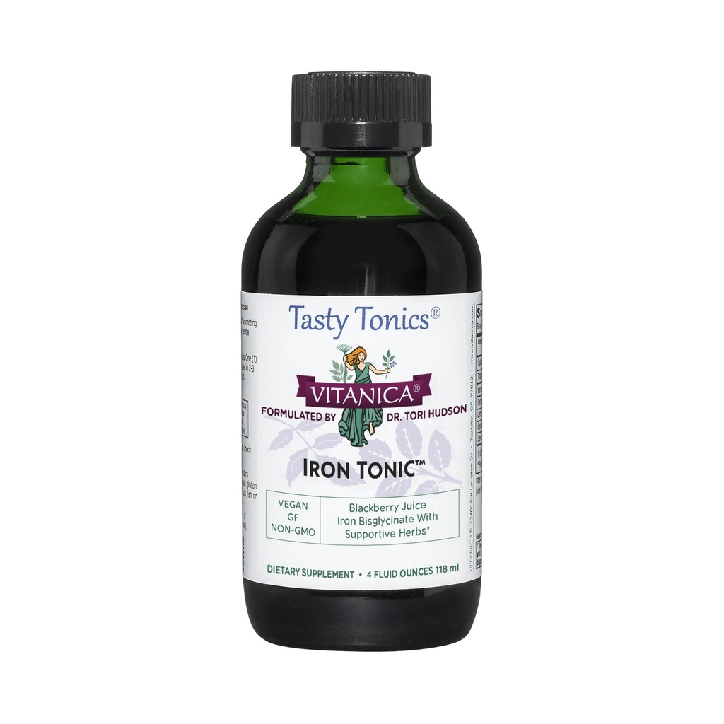 Vitanica železova tonika, Tekoči železovi dodatki, Podpora za rdeče krvne celice, Vegan, 4 Ounce