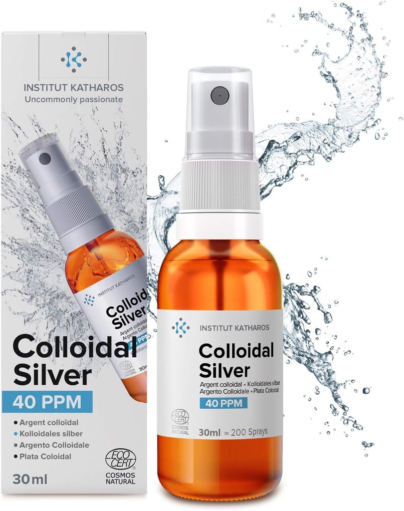 Coloidal Silver Pocket Spray 40 PPM 1/3 fl oz ● Ecocert Cosmos Natural ● Vrhunska koncentracija, manjši delci = boljši rezultati ● Potrjeno s 3 Neodvisne laboratoriji