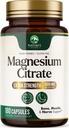 Magnezijev citrat 1000mg - visoka absorpcija Magnezijev dodatek Podpira mišice, kosti, živcev in srca - Dodatna moč Magnesio kompleksne tablete - Ne-GMO, Premium Energy Formula - 180 kapsul