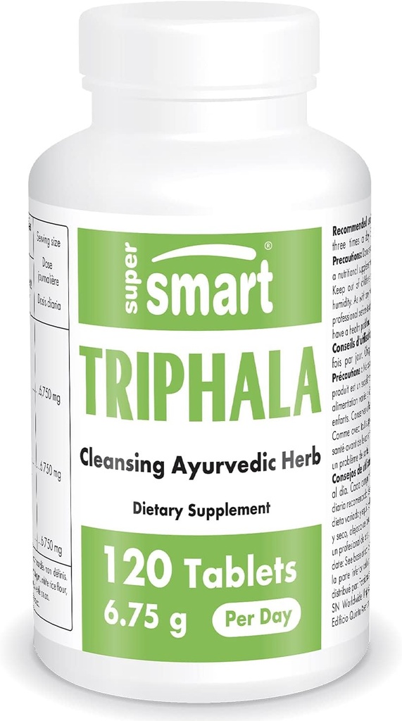 Superpametni - Trifala 6.75 g Per Serving - z Amlo, Behada & Harada - Notranji čistilec za prebavo - Naravni Detox dodatek 