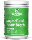 Zammex Bone Broth Plus Superfood Protein Powder (turmična aroma), 8g hidrolizirane beljakovine z vitaminom D, za zdravo kožo, nohte, lase, sklepe in prebavo,Non-GMO (30 strežb)