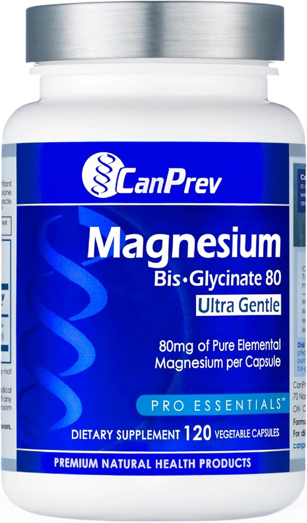 CanPrev Magnezijev Biglicinat Chellient 80mg Ultra Gentle 120 V-Caps 120-Day Supply - Podpora mišice funkcijo, kosti moč in sprostitev, Čisti magnezijev biglicinat Formula, Spodbujanje Comfort & Balance