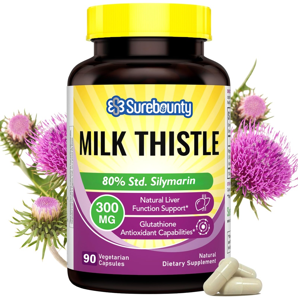 Milk Thistle, Zgoščen ekstrakt semena, 80% Silimarin, Jetrna podpora Detox, Maščobna jetra dopolnila, Non-GMO, No Gluten & Soy, 90 Veggie Caps, 3 Mesec dobave