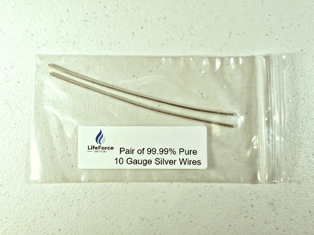 Čisti srebro generator žice – 9999 Silver Electrodes – Pred-Cut 6-Inch 10 Gage žice – Fits LifeForce Generators