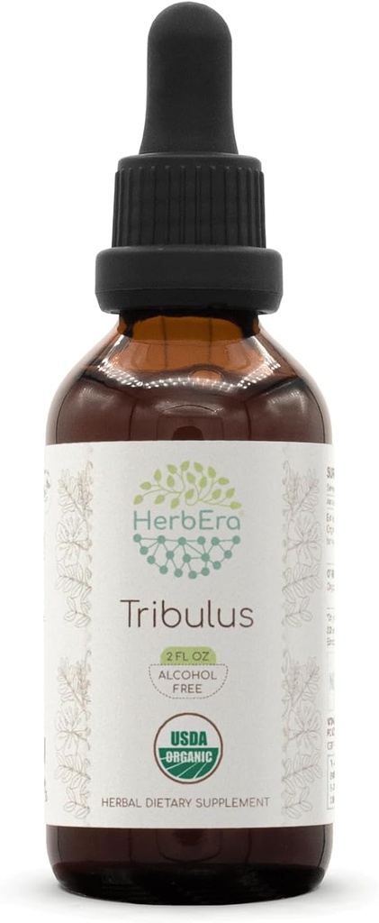 Herbera Tribulus B60 Brezalkoholni zeliščni ekstrakt Tinktura, koncentrirane tekoče kapljice Natural USDA Organic Tribulus (Tribulus Terrestris) Suho sadje (2 fl oz)