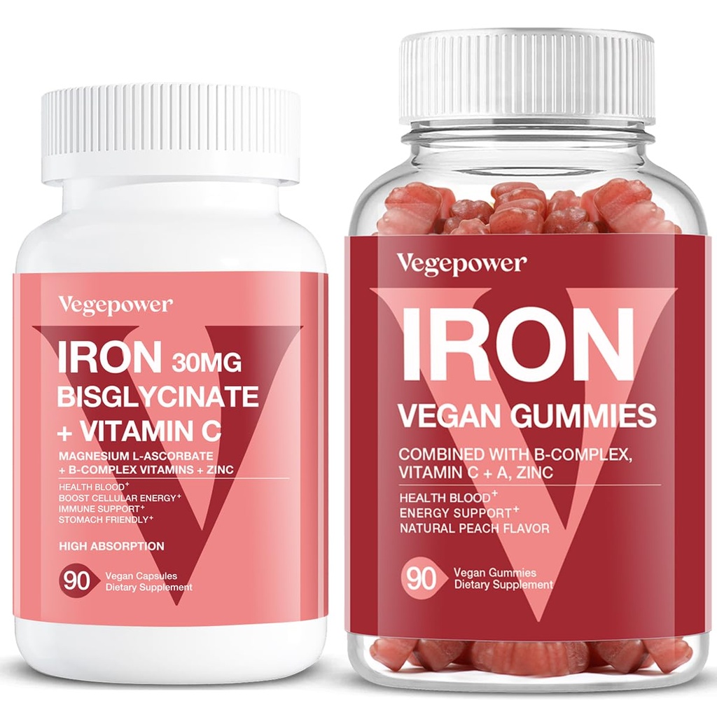 Veganski železovi gumiji + železov bisglicinat 30MG 
