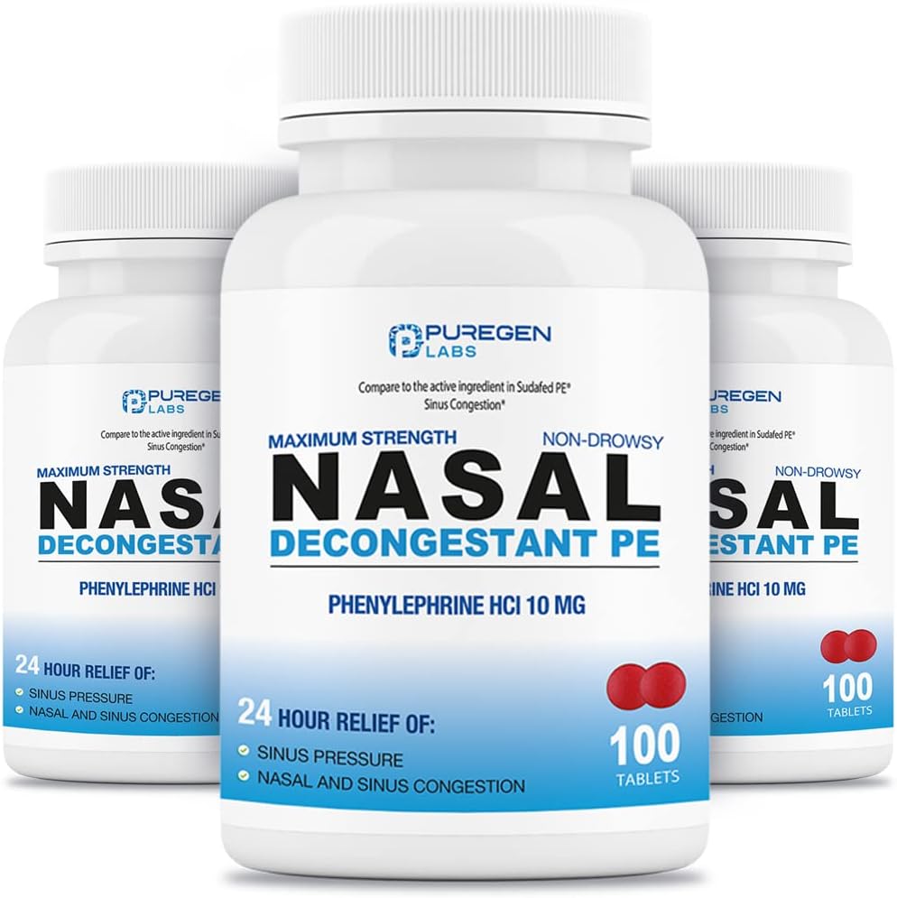 Puregen Labs Nazal Dekongestiv PE 3 Pakiranje - 300 tablet Skupaj 