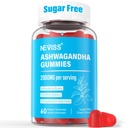 Brez sladkorja Ashwagandha Gumies - z Magnezij Glycinate, Rhodiola Rosea, Cink, Lemon Balm, B6 - Podpora za sprostitev, Naravni Zzz, Stamina, Energija za moške ženske - 60 grofov