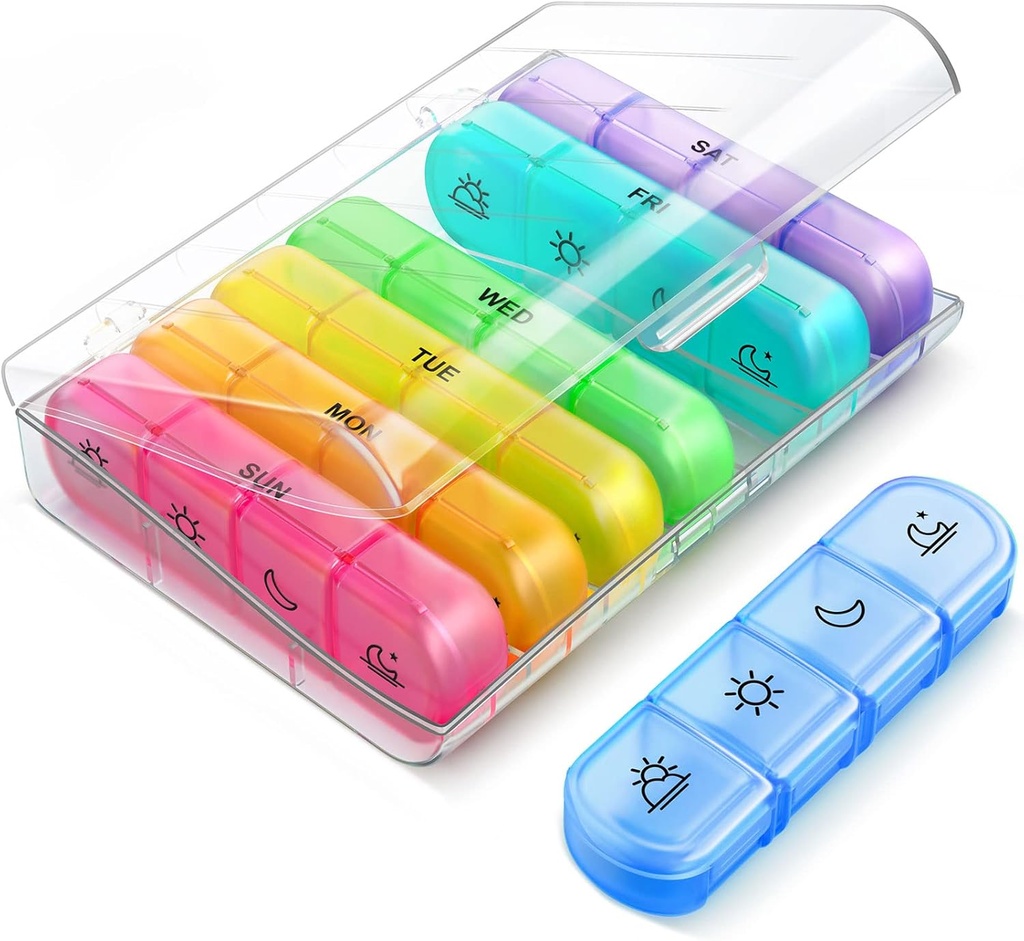 Tedenske tablete Organizator 7 dan 4 krat na dan, ZIKEE velike dnevne tablete tablete zaboj za tablete, vitamini, ribja olja, dodatki (čisti)