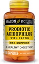 Mason Natural Acidophilus z pektin kapsulami, Prebavna pomoč - 100 Ea