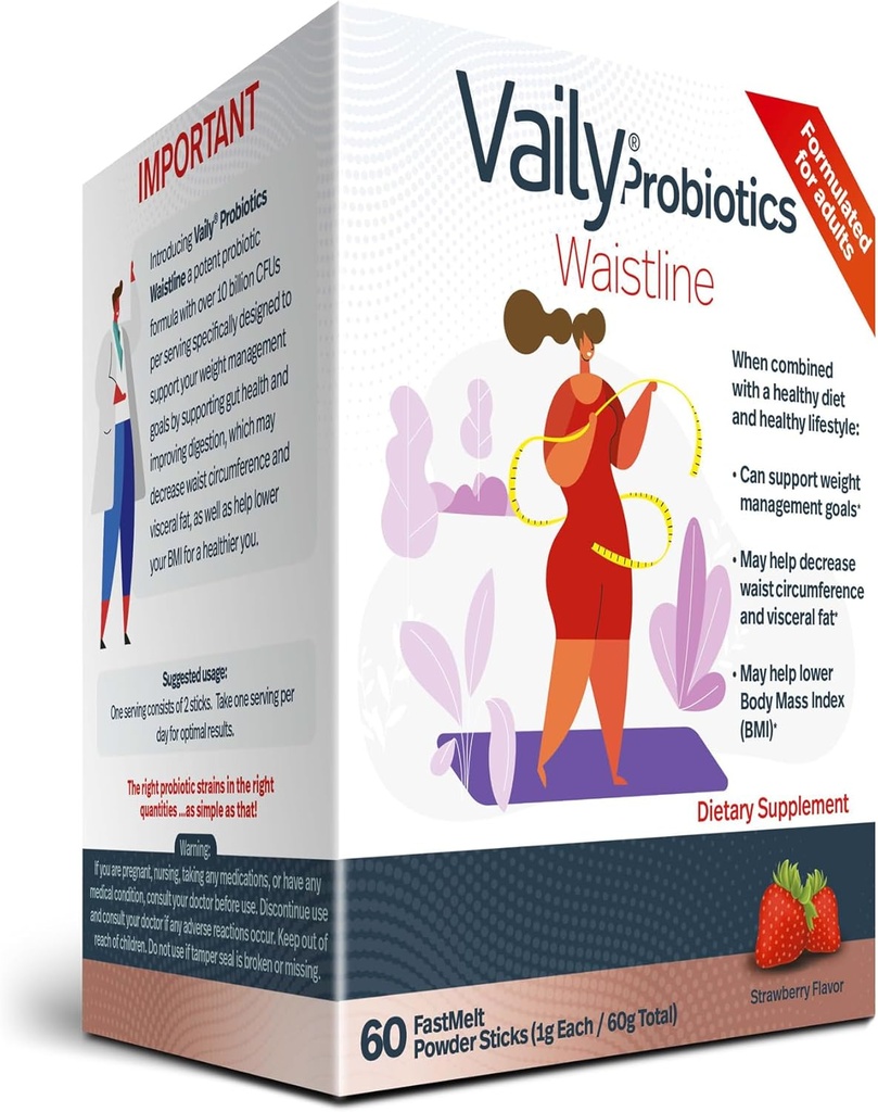 Obvladovanje telesne teže Probiotične prašk palice - 60 Oralno nerazložljivo Slimming palice - Gut Health Supplements for Managing Waist Circumference - Presnova dodatek za zdravo prehrano & življenjski slog