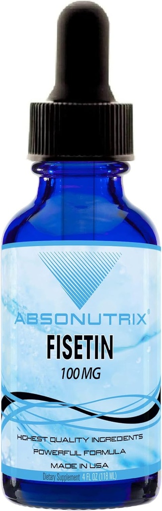 Absonutrix Fisetin 100 mg, 4 Oz Liquid, 200 Serving, Izdelano v ZDA, Hitra absorpcija, Kakovost Močne sestavine, Testirane tretje strani, Ne-GMO, GMP Certified, Cruelty Prosti izdelki