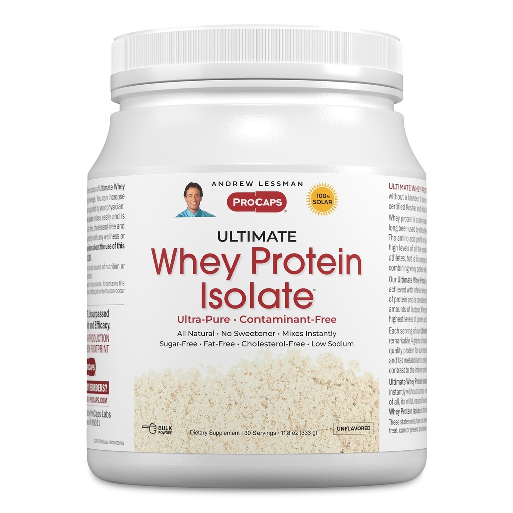 ANDREW LESSMAN Ultimate Whey Protein Isolate 30 Servisi - podpira regeneracijo vadbe in lean Muscle Non-GMO, brez dodanih arom, brez maščob, sladkorja in sladil, Certified Kosher. Brez dodatkov
