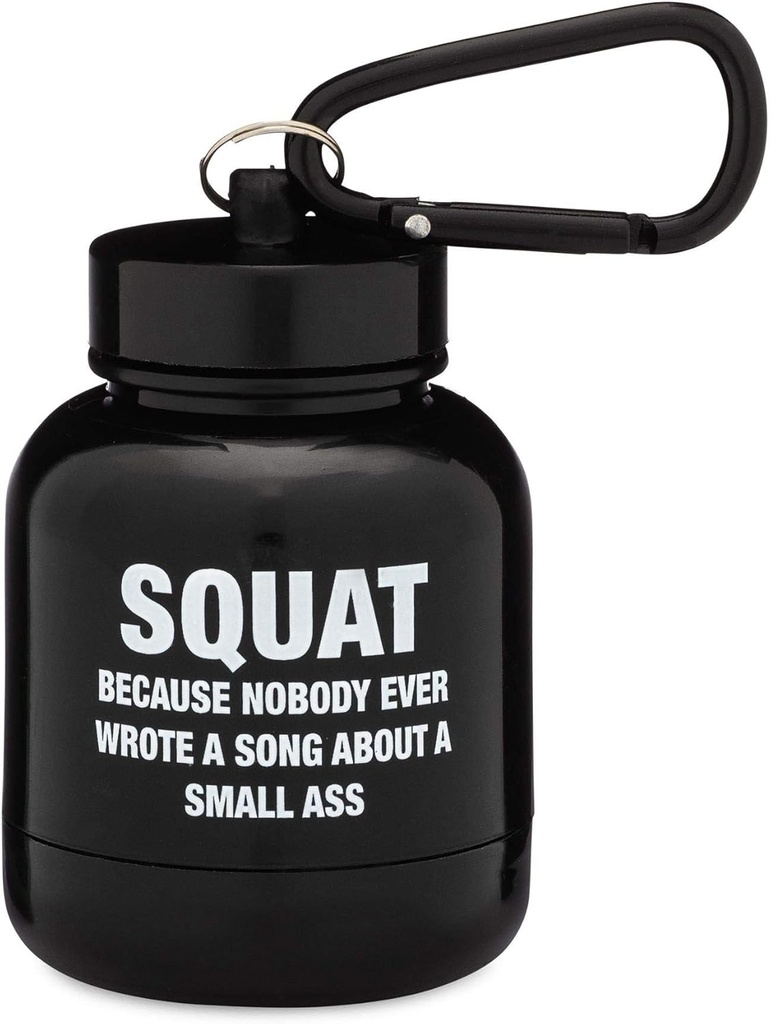 ONMYWHEY - Beljakovine Powder & Dopolnilni lijak Ključna veriga, Prenosni To-Go Container za fitnes, vaje, Fitness, & Travel - TSA Odobreno, Squat