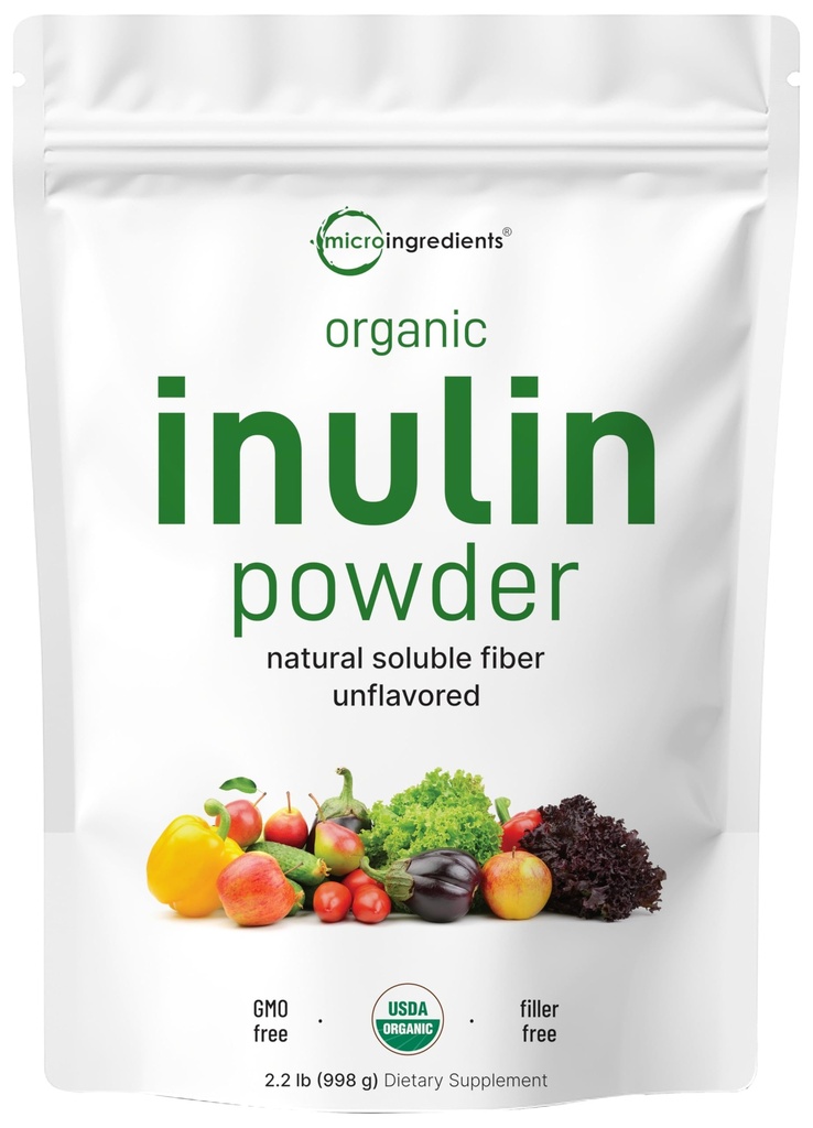 Mikro sestavine Organski inulin FOS Fiber prašek, 2.2 lb 