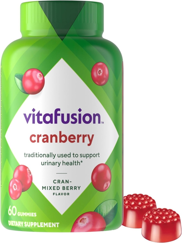 Vitafusion Cranberry Gummies za ženske, 500mg Cranberry Juice koncentrat na serviranje, 60ct