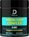 Magnezij Bisglicinat, Citrat & Oksid - 150 kapsul - 100mg Elemental Triple Magnezij Complex dodatek - Podpora za proizvodnjo energije, mišice, možgane in imuno zdravje