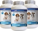 Antivnem za pse - Dog Hair and Coat Complex - Srbečica Relief - Imunska podpora - Vitamini in minerali - Dog Vitamin e dodatek - 3 steklenice (180 Zdravljenja)