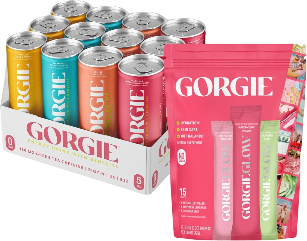 GORGIE varietete, brez sladkorja Naravna energijska pijača in Glow varietete Pack 15, Elektrolit v prahu zdravo pijačo Mix