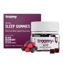 Troomy Sleep Reishi + Melatonin Great Degusting gobe Gumies - Podpira nemirno spanje & zmanjšanje stresa - Črna malina - 60 Count