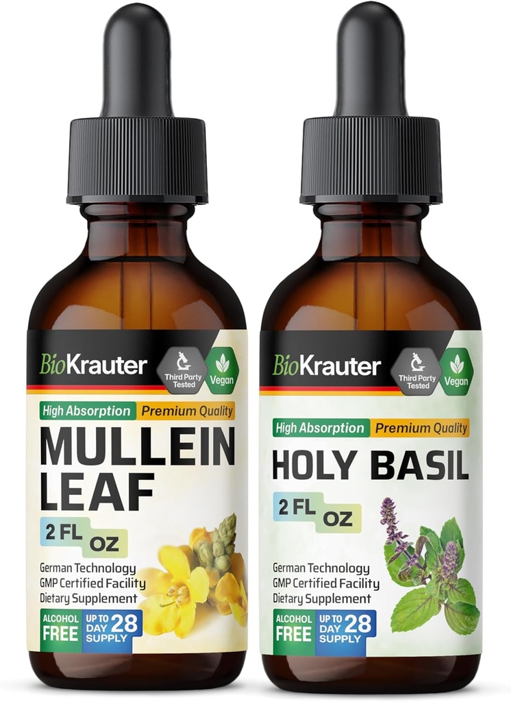 BIO KRAUTER Mullein Tinkture 2 Fl. Oz. & Sveti Bazilij Tinkture 2 Fl. Oz.