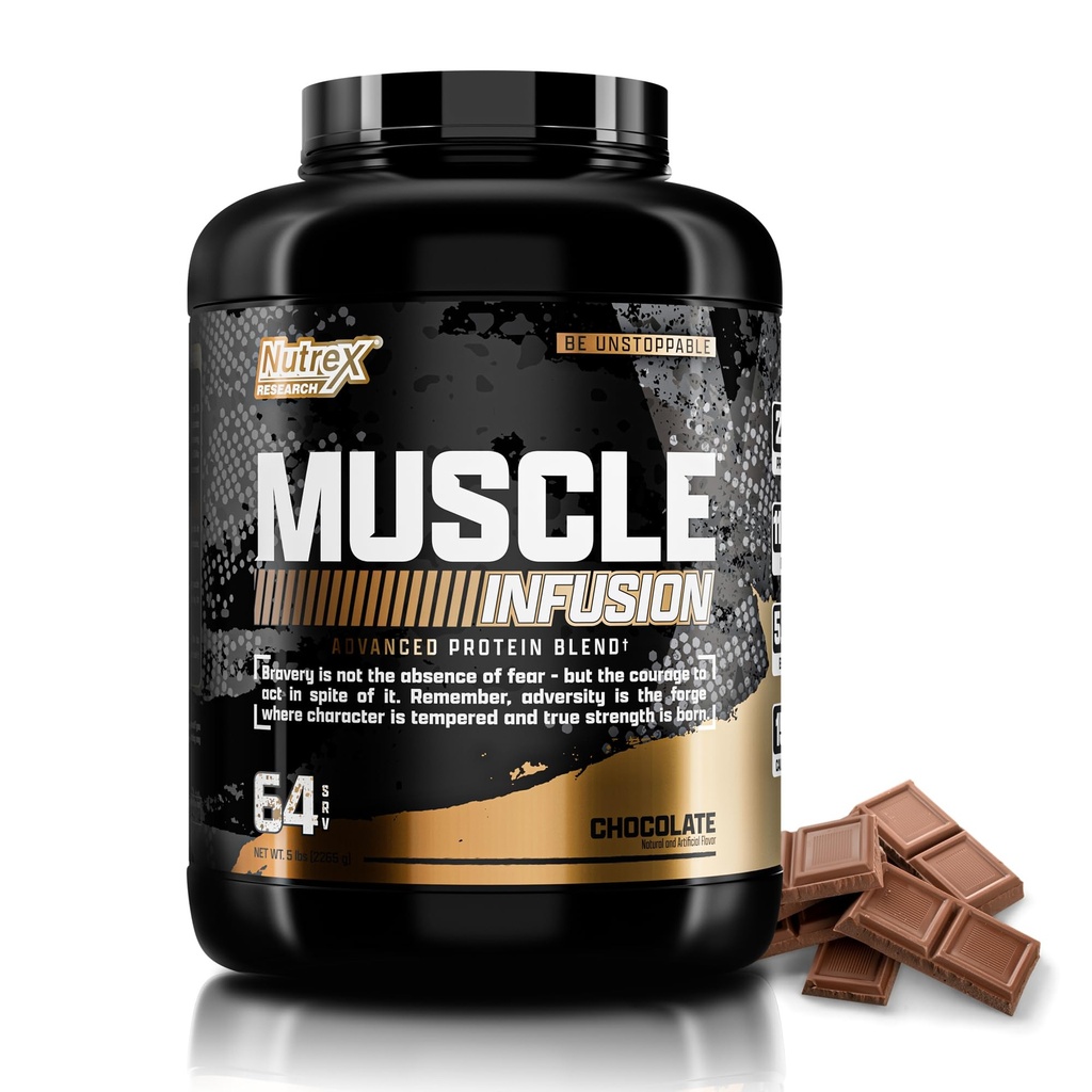Nutrex Research Whey Protein Powder, Chocolate Muscle Infusion Whey Isolate w/EAA & Hi BCAA for Muscle Gain - 5 funtov - Muscle Builder za moške in ženske, Športna prehrana, Okus in tekstura