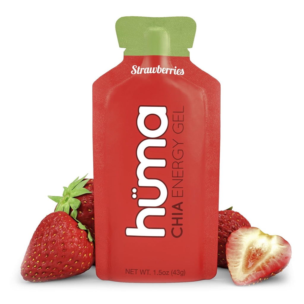 Huma Chia Energy Gel, Jagode, 12 Gels - Premier Sports Nutrition za vzdržljivostno vadbo