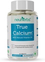 Tru Calcium 1000mg dodatek za moške in ženske z rastlinskim vitaminom D3 & naravni magnezij za zdrave kosti - 60 Veganske tablete