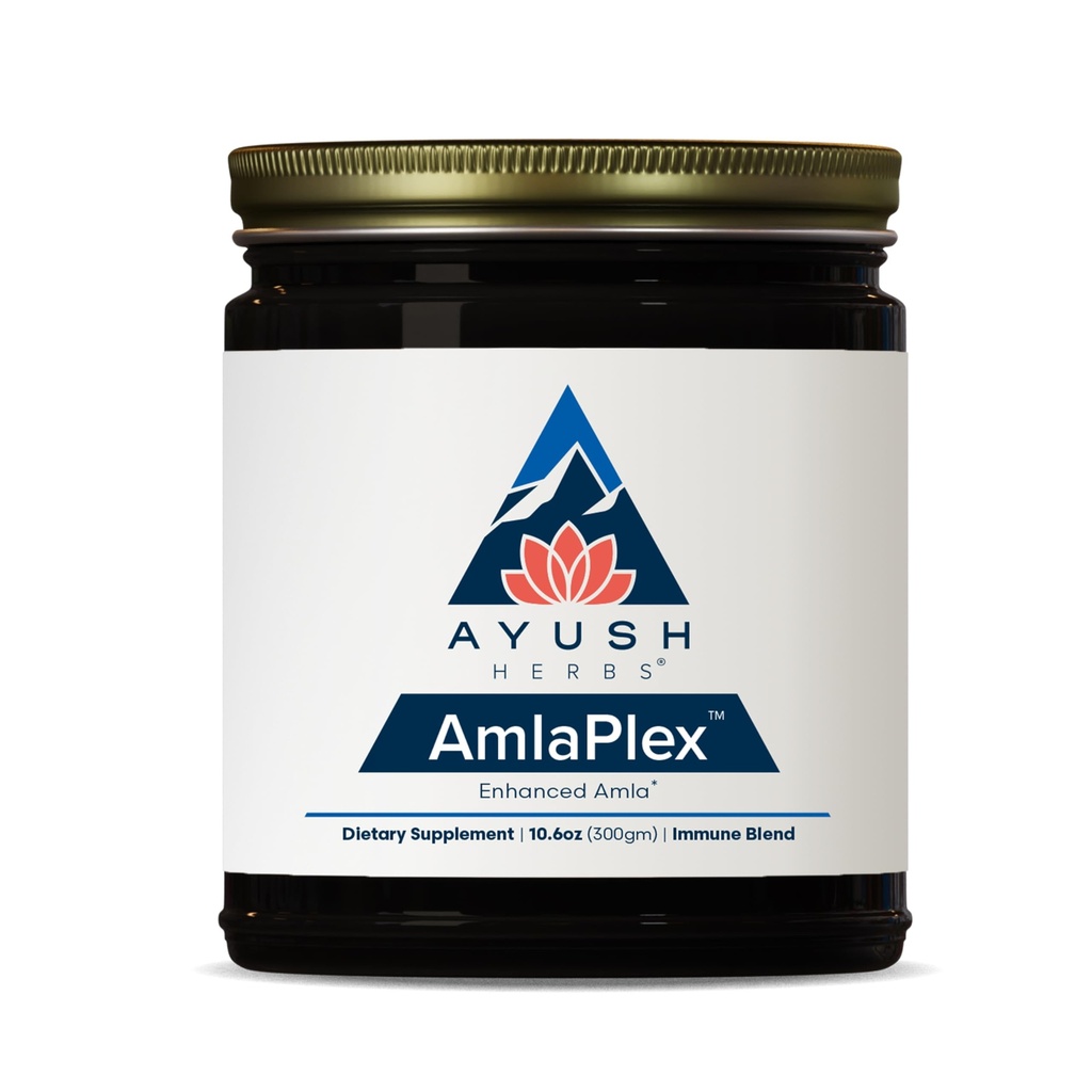 Ayush Herbs AmlaPlex - Amla Jam, Chyawanprash za imuno podporo in prebavljivo zdravje, Chyavanprash, indijski Honey Jam z Amla, Ashwagandha - 10.6 oz Jar (1 grof)