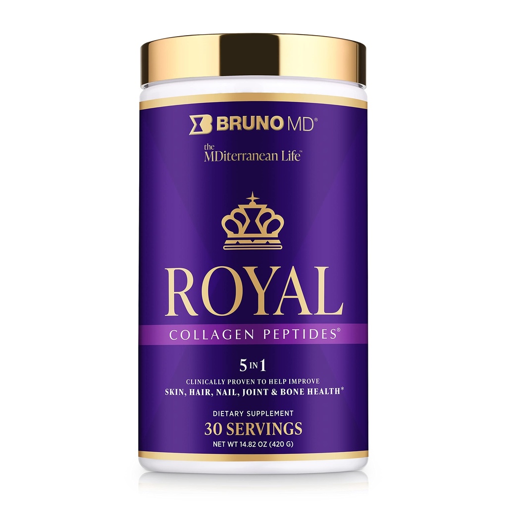 Royal Collagen Peptides, Klinično dokazano, Prehranska dopolnila, Izboljša kožo in celulit, Evropski vir, Izboljša videz las in nohtov, Pomešan z vitaminom C, Kost in Skupni dodatek
