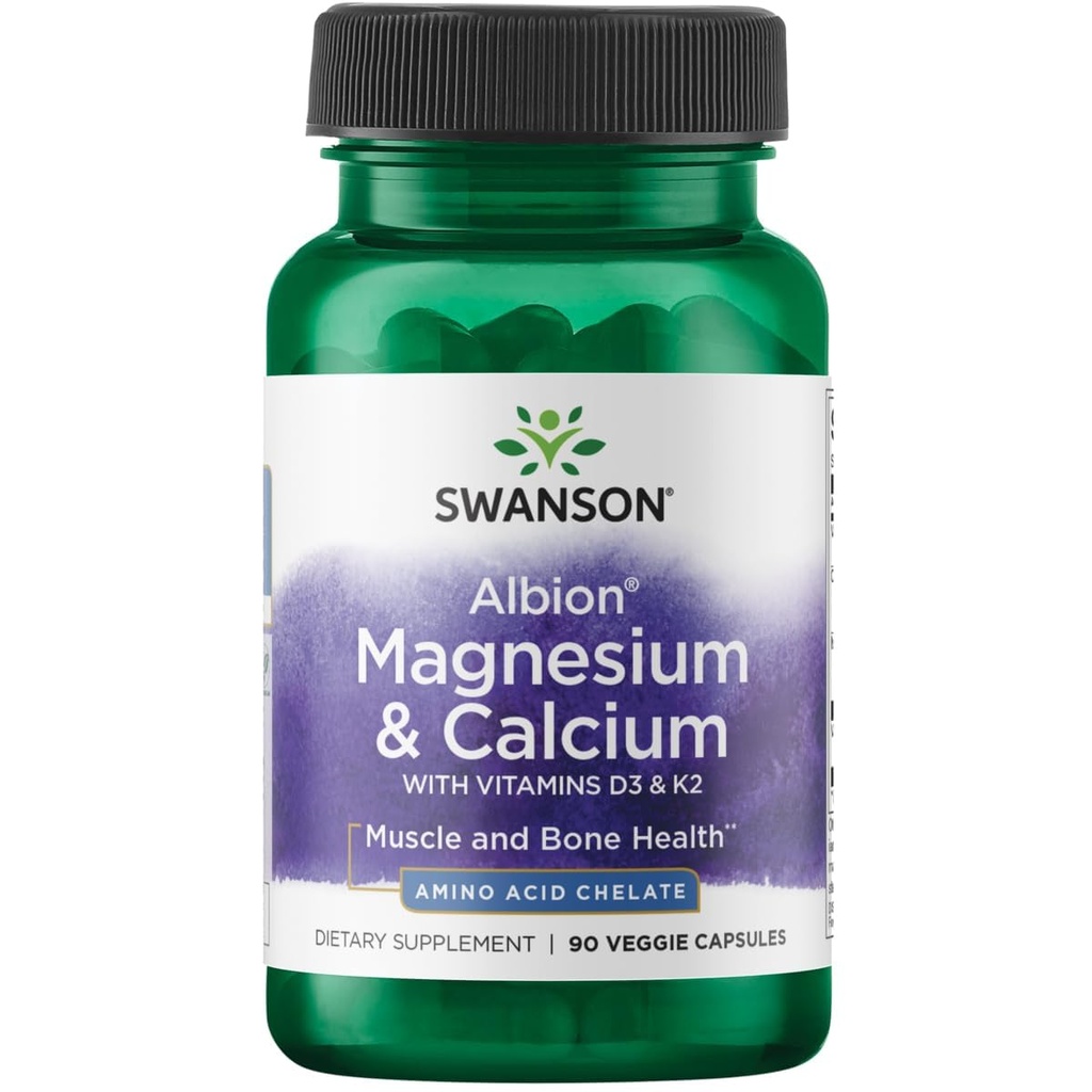 Swanson Albion kelirani magnezij in kalcij 2:1 90 Veg kapsule