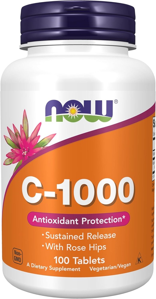 NOW Foods dopolnila, Vitamin C-1.000 z Rose Hips, Trajno sproščanje, Antioksidant zaščita*, 100 tablet
