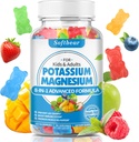 mehkega medveda Kalijeve žvečilke za odrasle, visoka absorpcija Kalij Magnezij dodatek z vitaminom B6 CoQ10 za noge Cramps in mišičje zdravje Sugar-free Vegan mešane sadne arome 60