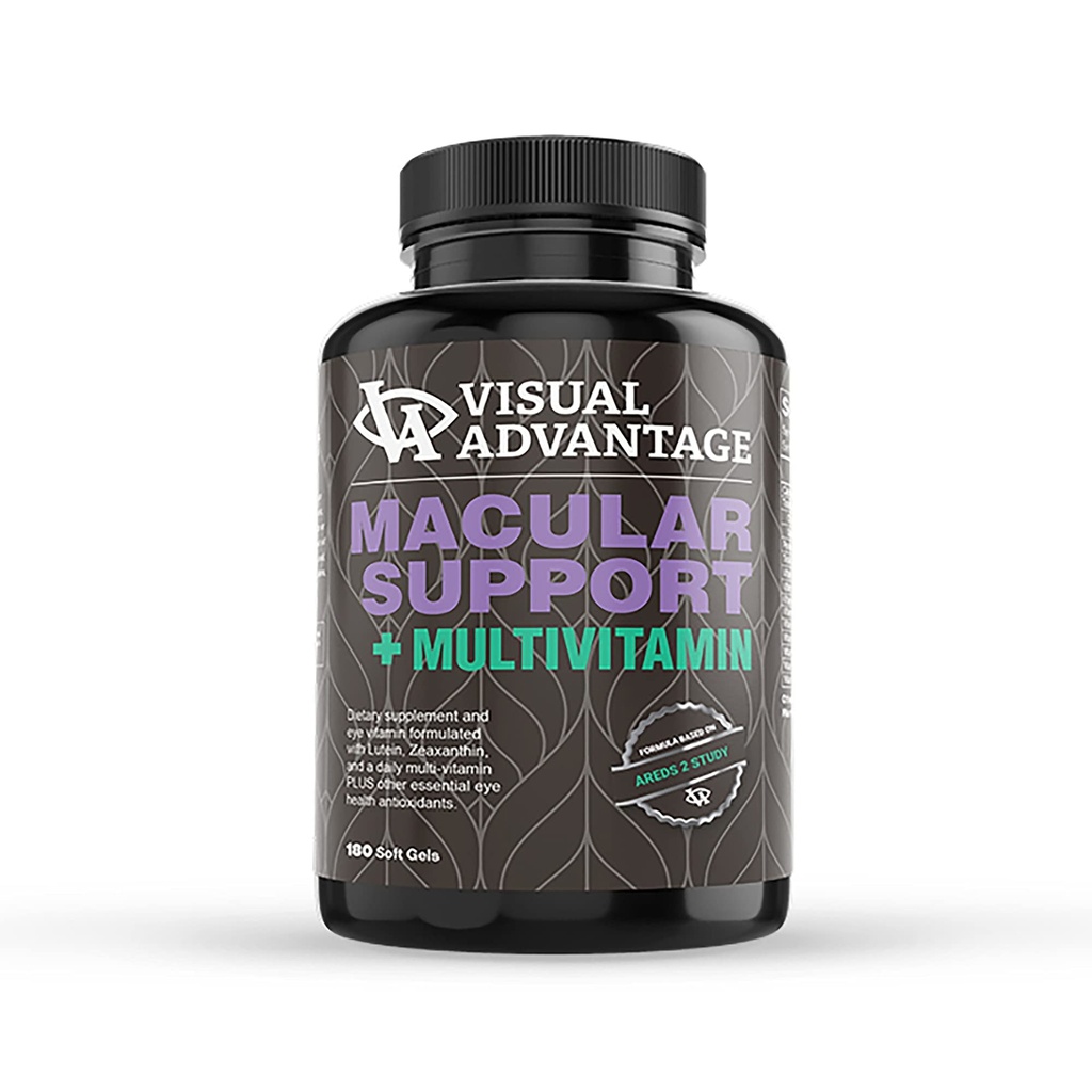 Lunovus Macular Support Plus Multivitamin Na osnovi AREDS 2 Študija - Eye Vitamini za Macular Support - Mineral Supplement with Lutein and Zeaksantin - 180 Soft Gels