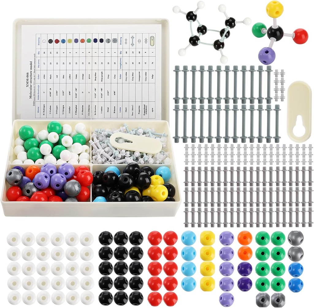 YOPAY 240 kosov molekulski model komplet, organska in anorganska kemija molekulska struktura model, 86 Atoms in 153 Povezave in 1 Short Link Odstranjevalec orodje