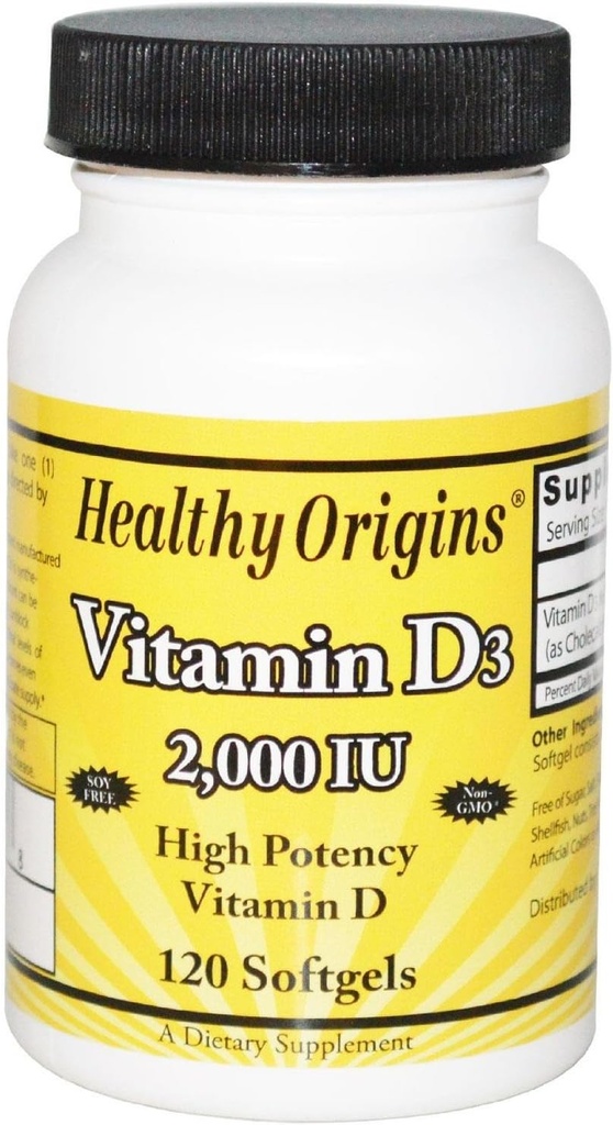 Zdravi izvori Vitamin D3 Softgels, 120 Število