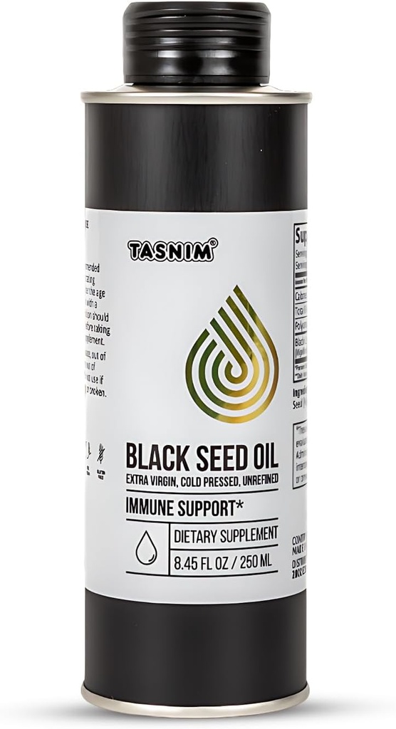 100% etiopsko črnosemeno olje 8.45 Oz - hladno stisnjeno črno seme za imuno podporo, visoka moč 5,7% - 21% Thymokinone Skin, Hair & Overll Health - Nerafinirano črno seme - Gluten Free