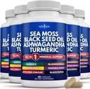 NOVA AGE Sea Moss Črno seme olje Ashwagandha Turmeric Bladderwrack Burdock - z Manuka, Medena Dandelion, ACV Črna paprika Gluten brezplačno